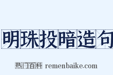 明珠投暗造句是什么意思的图片